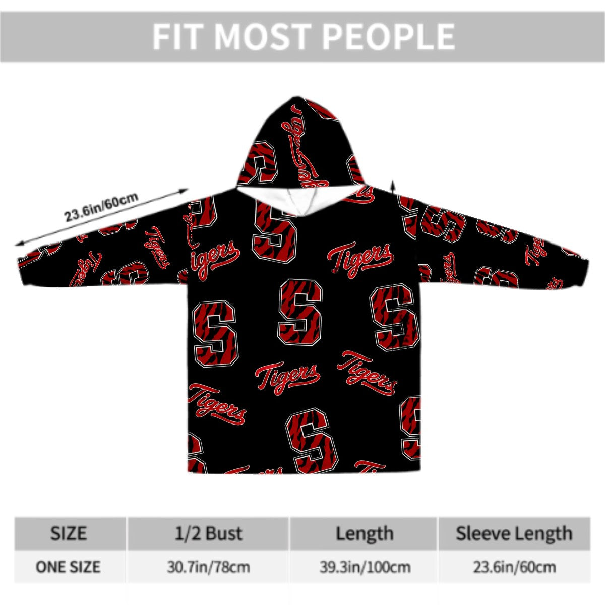 Tigers Adult Blanket Hoodie